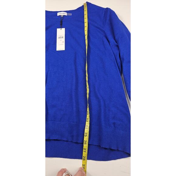 NWT CK 2X bright blue crew neck sweater career casual winter soft relaxed fit - Picture 6 of 7